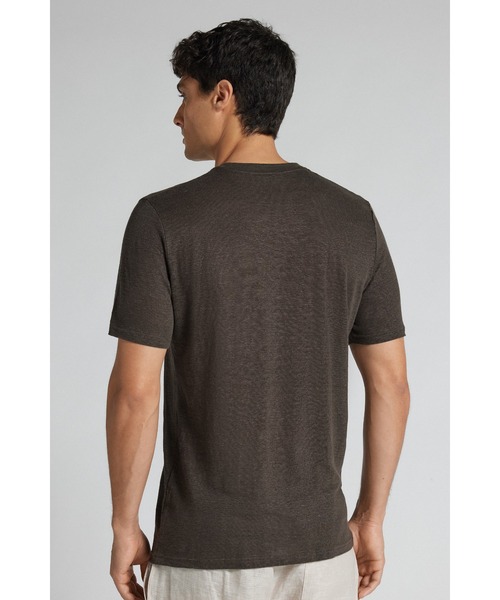 Intimissimi(インティミッシミ)の「リネン Tシャツ(Tシャツ/カットソー・メンズ・ベージュ/グリーン/ブラック/ライトブルー/ライトグレー/ブラウン/カーキ・S/M/L/XL)」の16枚目の写真