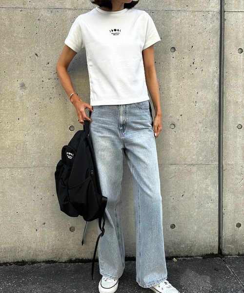 sandlessmoon(サンドレスムーン)の「サイドリボンTシャツ(Tシャツ/カットソー・レディース・ピンク/ホワイト・FREE)」の19枚目の写真