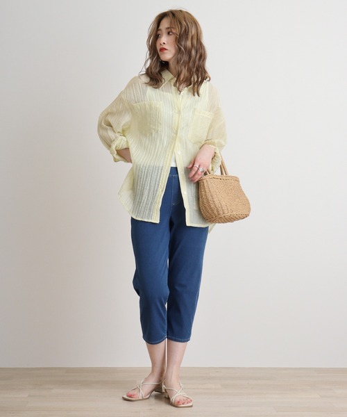 atONE(アットワン)の「atONE 冷感クロップドストレッチパンツ(その他パンツ・レディース・ベージュ/サックスブルー/ブラック/ブルー・3L/L/2L/M)」の16枚目の写真