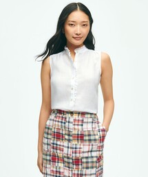BROOKS BROTHERS（ブルックスブラザーズ）の「リネン ミニフリルバンドカラー ノースリーブブラウス（シャツ/ブラウス）」