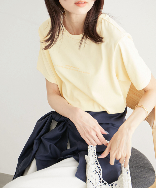 ROPE' PICNIC（ロペピクニック）の「RENUロゴTシャツ/リンクコーデ（Tシャツ/カットソー・レディース・ホワイト/ブラック/ベージュ/クリーム/ベージュ系その他2・40/38）」の5枚目の写真