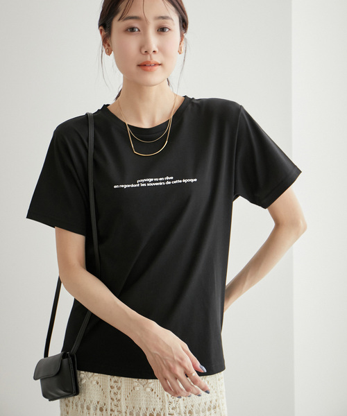 ROPE' PICNIC（ロペピクニック）の「RENUロゴTシャツ/リンクコーデ（Tシャツ/カットソー・レディース・ホワイト/ブラック/ベージュ/クリーム/ベージュ系その他2・40/38）」の3枚目の写真