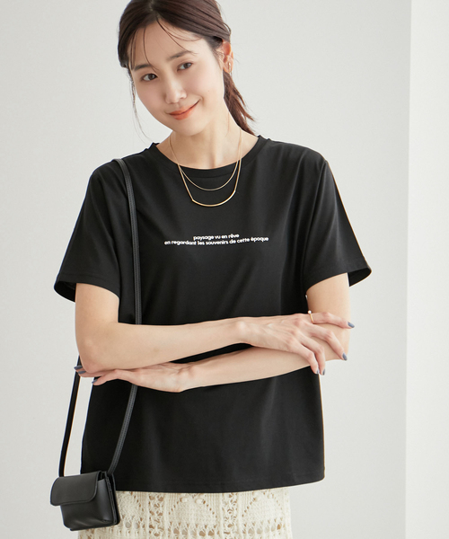 ROPE' PICNIC（ロペピクニック）の「RENUロゴTシャツ/リンクコーデ（Tシャツ/カットソー・レディース・ホワイト/ブラック/ベージュ/クリーム/ベージュ系その他2・40/38）」の8枚目の写真