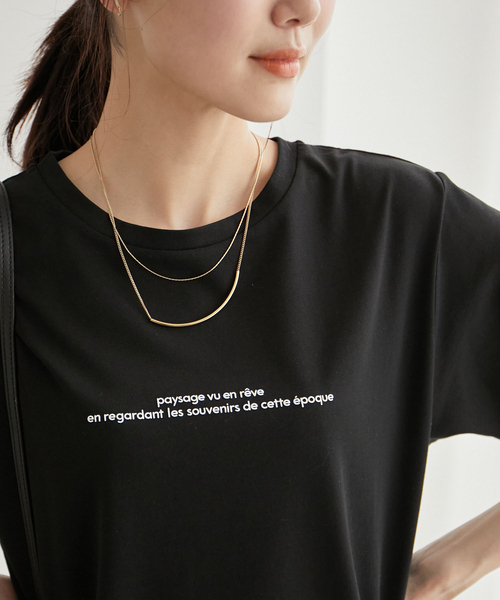 ROPE' PICNIC（ロペピクニック）の「RENUロゴTシャツ/リンクコーデ（Tシャツ/カットソー・レディース・ホワイト/ブラック/ベージュ/クリーム/ベージュ系その他2・40/38）」の10枚目の写真