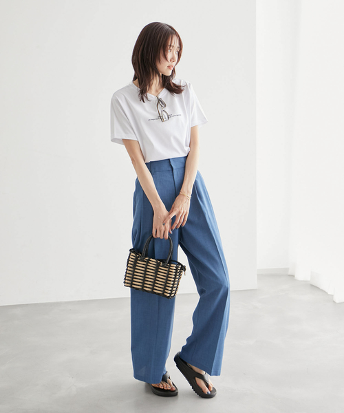 ROPE' PICNIC（ロペピクニック）の「RENUロゴTシャツ/リンクコーデ（Tシャツ/カットソー・レディース・ホワイト/ブラック/ベージュ/クリーム/ベージュ系その他2・40/38）」の11枚目の写真