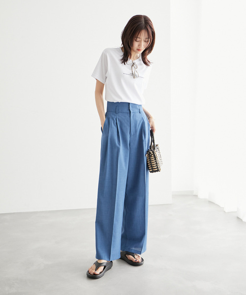 ROPE' PICNIC（ロペピクニック）の「RENUロゴTシャツ/リンクコーデ（Tシャツ/カットソー・レディース・ホワイト/ブラック/ベージュ/クリーム/ベージュ系その他2・40/38）」の12枚目の写真