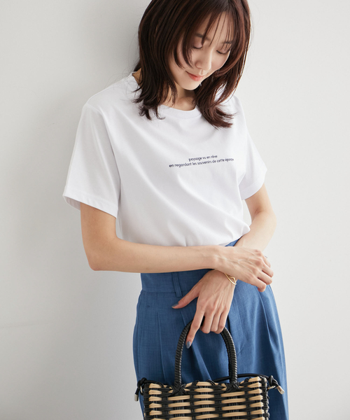 ROPE' PICNIC（ロペピクニック）の「RENUロゴTシャツ/リンクコーデ（Tシャツ/カットソー・レディース・ホワイト/ブラック/ベージュ/クリーム/ベージュ系その他2・40/38）」の13枚目の写真