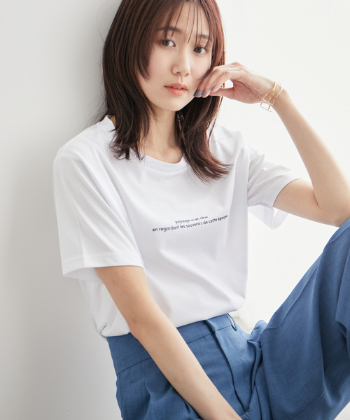 ROPE' PICNIC（ロペピクニック）の「RENUロゴTシャツ/リンクコーデ（Tシャツ/カットソー・レディース・ホワイト/ブラック/ベージュ/クリーム/ベージュ系その他2・40/38）」の14枚目の写真