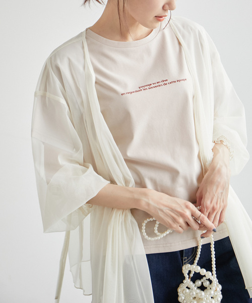 ROPE' PICNIC（ロペピクニック）の「RENUロゴTシャツ/リンクコーデ（Tシャツ/カットソー・レディース・ホワイト/ブラック/ベージュ/クリーム/ベージュ系その他2・40/38）」の18枚目の写真