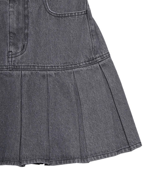 PUNYUS（プニュズ）の「プリーツヘムデニムミニスカート（デニムスカート・レディース・ブラック/ライトブルー・1/2/3/4）」の18枚目の写真