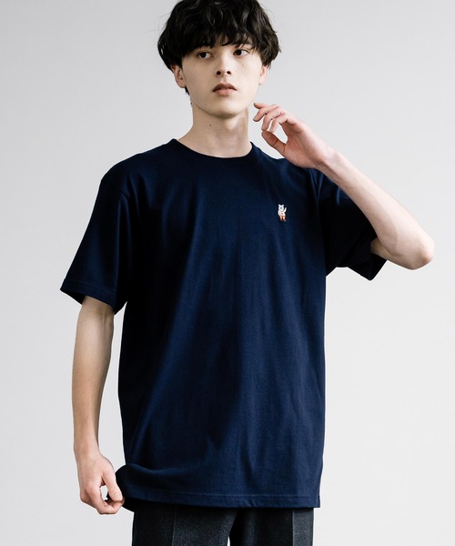Rocky Monroe(ロッキーモンロー)の「ワンポイントクマ刺繍半袖Tシャツ(Tシャツ/カットソー・メンズ・ネイビー/ブラック/ホワイト・M/L/XL)」の3枚目の写真