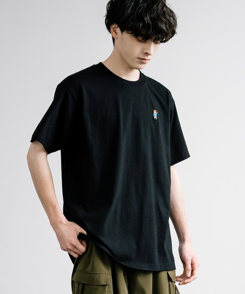 Rocky Monroe(ロッキーモンロー)の「ワンポイントクマ刺繍半袖Tシャツ(Tシャツ/カットソー・メンズ・ネイビー/ブラック/ホワイト・M/L/XL)」の6枚目の写真