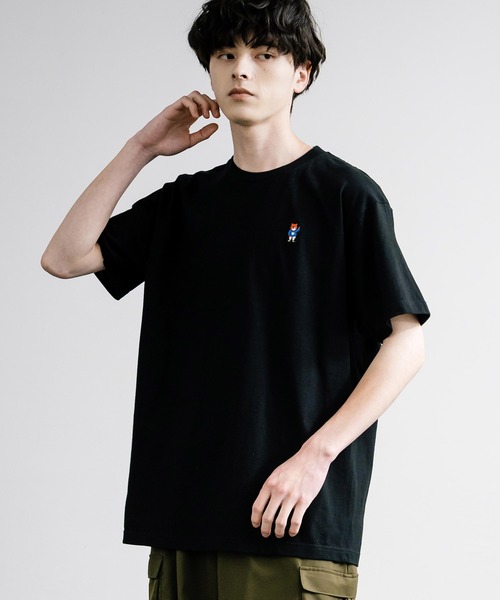 Rocky Monroe(ロッキーモンロー)の「ワンポイントクマ刺繍半袖Tシャツ(Tシャツ/カットソー・メンズ・ネイビー/ブラック/ホワイト・M/L/XL)」の5枚目の写真