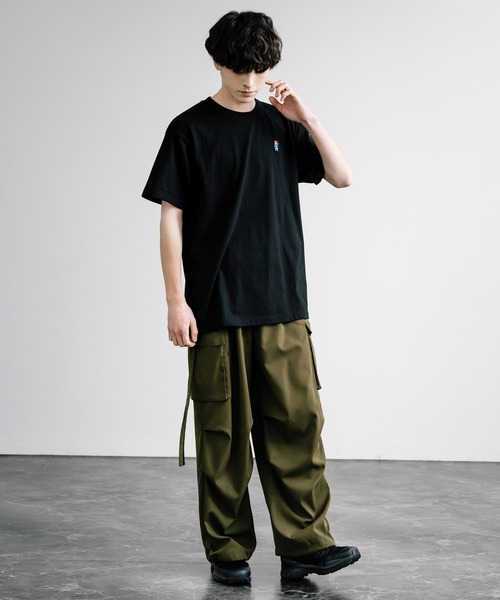 Rocky Monroe(ロッキーモンロー)の「ワンポイントクマ刺繍半袖Tシャツ(Tシャツ/カットソー・メンズ・ネイビー/ブラック/ホワイト・M/L/XL)」の4枚目の写真