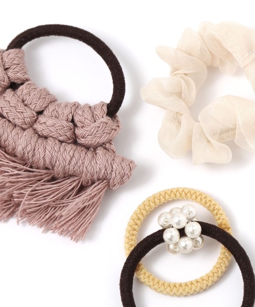 studio CLIP（スタディオクリップ）の「４SETフリンジミニポニー（ヘアゴム・レディース・ブルー/ブラウン/グリーン・FREE）」の5枚目の写真