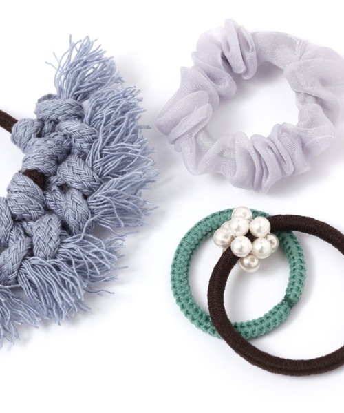 studio CLIP（スタディオクリップ）の「４SETフリンジミニポニー（ヘアゴム・レディース・ブルー/ブラウン/グリーン・FREE）」の7枚目の写真