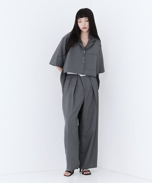 STUDIOUS（ステュディオス）の「【STUDIOUS/ステュディオス】オープンカラーシャツ（シャツ/ブラウス・レディース・ライトベージュ/ピンク/グレー・FREE）」の7枚目の写真