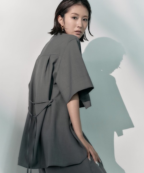 STUDIOUS（ステュディオス）の「【STUDIOUS/ステュディオス】オープンカラーシャツ（シャツ/ブラウス・レディース・ライトベージュ/ピンク/グレー・FREE）」の11枚目の写真