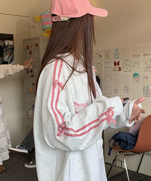 lilful（リルフル）の「セットアップ リボン付き ラインジャージ / スカート（ジャージ・レディース・ピンク/ブルー・S/M/L）」の5枚目の写真