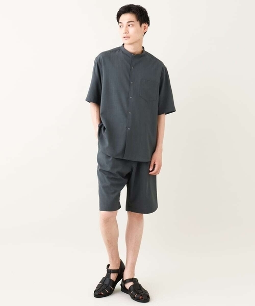 a.v.v(アーヴェヴェ)の「【接触冷感】バンドカラーシャツ 5分袖(セットアップ可)リライトシリーズ3(シャツ/ブラウス・メンズ・ブルー/チャコールグレー/モカ・46/50/48)」の17枚目の写真