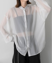 ad thie | バンドカラー オーバーサイズシアーシャツ(シャツ/ブラウス)