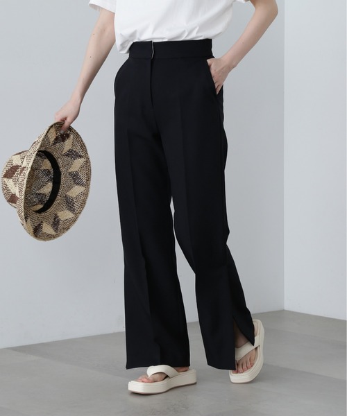 N.（N. Natural Beauty Basic）（エヌエヌナチュラルビューティーベーシック）の「◆サイドベントフレアパンツ（スラックス・レディース・ブラウン/ブラック・SMALL/MEDIUM）」の2枚目の写真