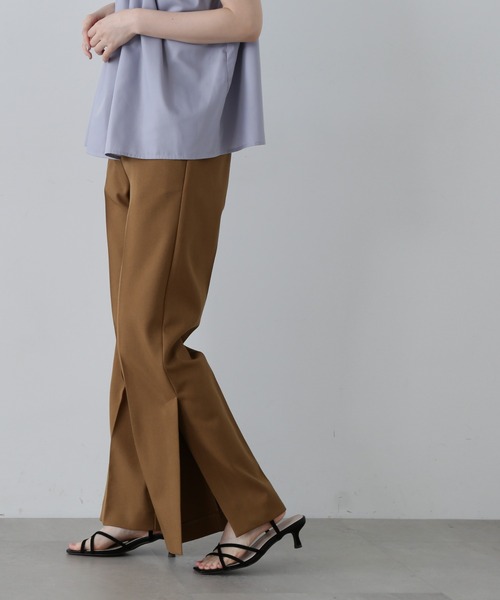 N.（N. Natural Beauty Basic）（エヌエヌナチュラルビューティーベーシック）の「◆サイドベントフレアパンツ（スラックス・レディース・ブラウン/ブラック・SMALL/MEDIUM）」の21枚目の写真