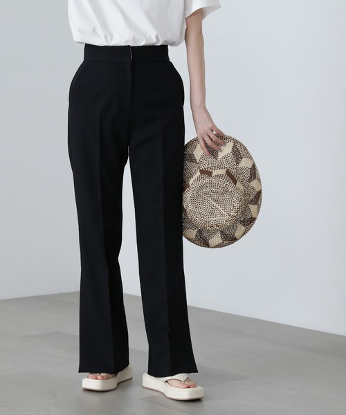 N.（N. Natural Beauty Basic）（エヌエヌナチュラルビューティーベーシック）の「◆サイドベントフレアパンツ（スラックス・レディース・ブラウン/ブラック・SMALL/MEDIUM）」の3枚目の写真