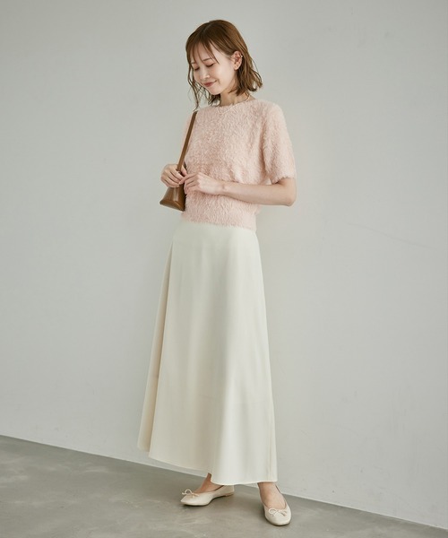 ROPE' PICNIC(ロペピクニック)の「ショートフェザー半袖ニットプルオーバー(ニット/セーター・レディース・サックスブルー/ブラウン/ライトグレー/ピンク系その他2・38)」の7枚目の写真