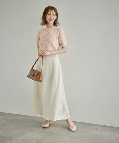 ROPE' PICNIC(ロペピクニック)の「ショートフェザー半袖ニットプルオーバー(ニット/セーター・レディース・サックスブルー/ブラウン/ライトグレー/ピンク系その他2・38)」の8枚目の写真
