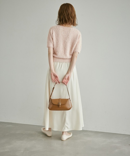 ROPE' PICNIC(ロペピクニック)の「ショートフェザー半袖ニットプルオーバー(ニット/セーター・レディース・サックスブルー/ブラウン/ライトグレー/ピンク系その他2・38)」の9枚目の写真