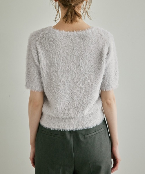 ROPE' PICNIC(ロペピクニック)の「ショートフェザー半袖ニットプルオーバー(ニット/セーター・レディース・サックスブルー/ブラウン/ライトグレー/ピンク系その他2・38)」の14枚目の写真