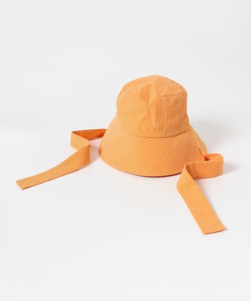 KBF（ケイビーエフ）の「リボン付きチェックバケットHAT（ハット・レディース・ホワイト/ブラック/オレンジ系その他・ONE）」の18枚目の写真