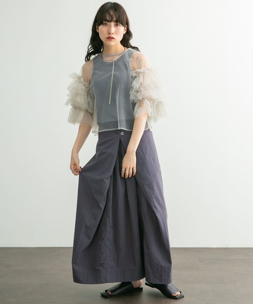 KBF(ケイビーエフ)の「ノースリーブ2WAYドッキングワンピース(ワンピース・レディース・ブルー系その他/チャコールグレー/イエロー・ONE)」の3枚目の写真