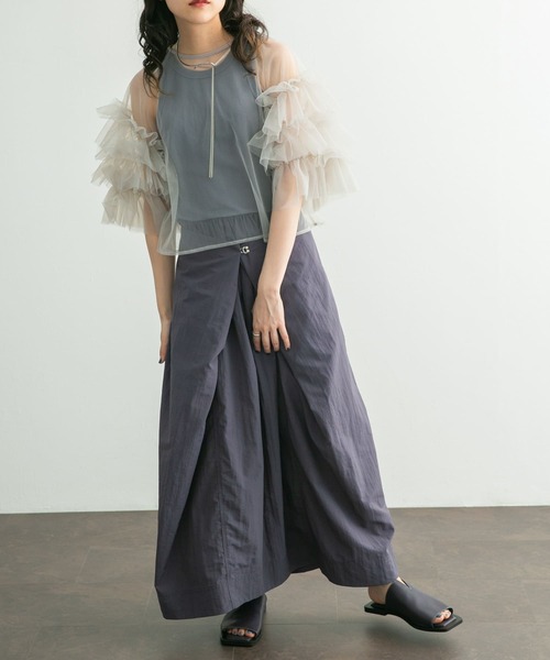 KBF(ケイビーエフ)の「ノースリーブ2WAYドッキングワンピース(ワンピース・レディース・ブルー系その他/チャコールグレー/イエロー・ONE)」の11枚目の写真