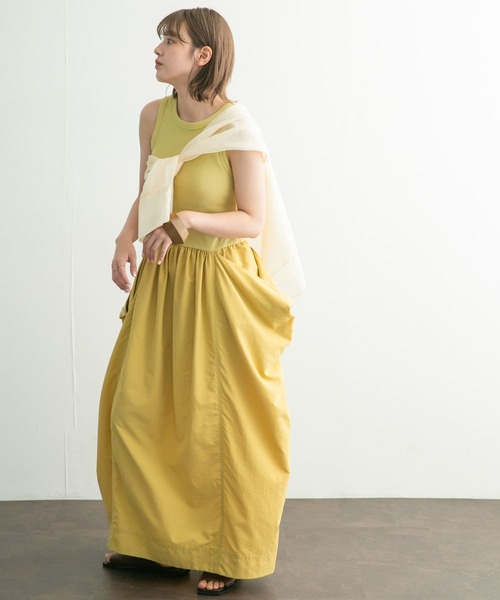 KBF(ケイビーエフ)の「ノースリーブ2WAYドッキングワンピース(ワンピース・レディース・ブルー系その他/チャコールグレー/イエロー・ONE)」の18枚目の写真