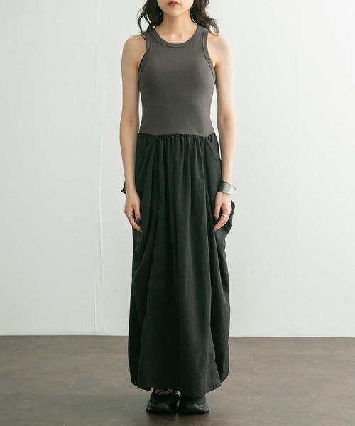 KBF(ケイビーエフ)の「ノースリーブ2WAYドッキングワンピース(ワンピース・レディース・ブルー系その他/チャコールグレー/イエロー・ONE)」の22枚目の写真