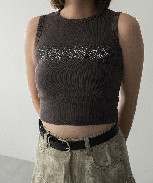 dispark(ディスパーク)の「DISPARK/ヴィンテージウォッシュロゴタンク(タンクトップ・レディース・ブラウン/スミクロ・FREE)」の2枚目の写真