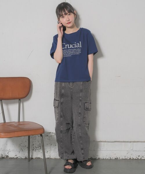 RETRO GIRL（レトロガール）の「カーゴデニムパンツ（デニムパンツ・レディース・ブルー/ブラック/ケミカルウォッシュ・FREE）」の12枚目の写真