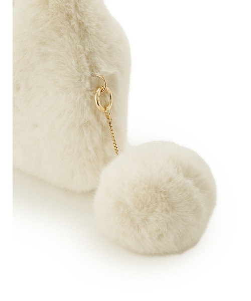 SNIDEL（スナイデル）の「ファーラウンドバッグ（ショルダーバッグ・レディース・アイボリー/ベージュ/グリーン/ピンク・FREE）」の10枚目の写真