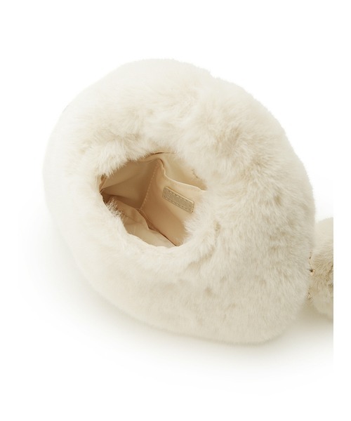 SNIDEL（スナイデル）の「ファーラウンドバッグ（ショルダーバッグ・レディース・アイボリー/ベージュ/グリーン/ピンク・FREE）」の7枚目の写真