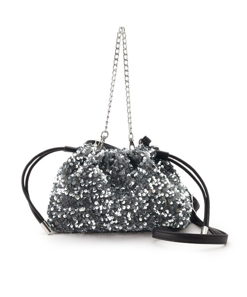 SHOO・LA・RUE（シューラルー）の「◆【スパンコール／シャイニー】アソート巾着ショルダーバッグ（ショルダーバッグ・レディース・シルバー/シルバー系5/シルバー系3/ブラック・00）」の2枚目の写真