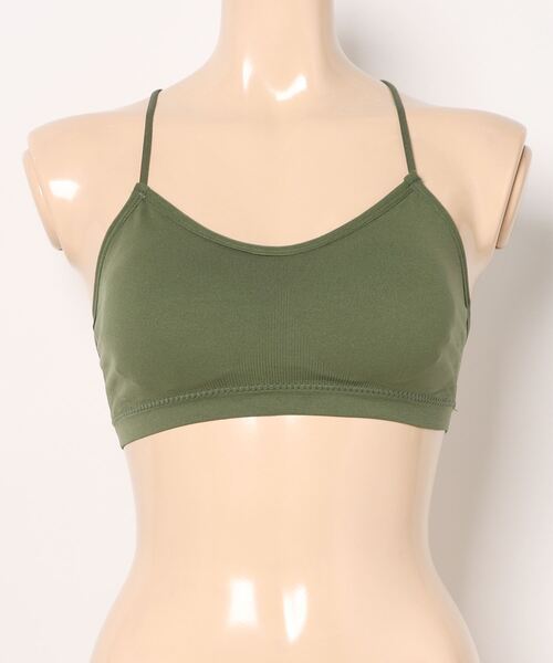 styiro（スタイロ）の「カップ付きバックデザインクロスストラップブラトップ ヘルシースタイル（キャミソール・レディース・ブラック/イエロー/ホワイト/グリーン/グレー・FREE）」の4枚目の写真