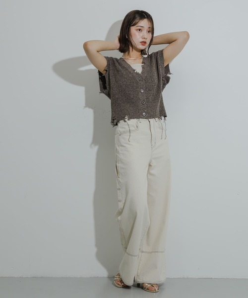 SENSE OF PLACE by URBAN RESEARCH(センスオブプレイスバイアーバンリサーチ)の「ダメージニットベスト(ベスト・レディース・ブラウン/キャメル/ブルー・ONE)」の22枚目の写真