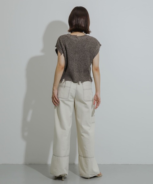 SENSE OF PLACE by URBAN RESEARCH(センスオブプレイスバイアーバンリサーチ)の「ダメージニットベスト(ベスト・レディース・ブラウン/キャメル/ブルー・ONE)」の21枚目の写真