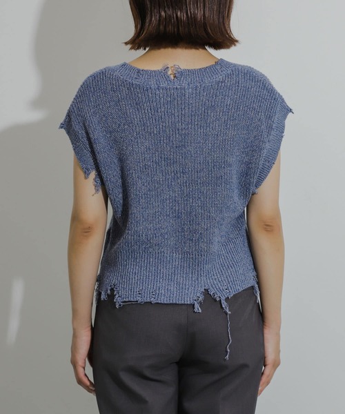 SENSE OF PLACE by URBAN RESEARCH(センスオブプレイスバイアーバンリサーチ)の「ダメージニットベスト(ベスト・レディース・ブラウン/キャメル/ブルー・ONE)」の13枚目の写真