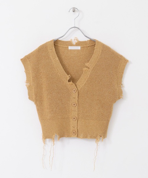 SENSE OF PLACE by URBAN RESEARCH(センスオブプレイスバイアーバンリサーチ)の「ダメージニットベスト(ベスト・レディース・ブラウン/キャメル/ブルー・ONE)」の12枚目の写真