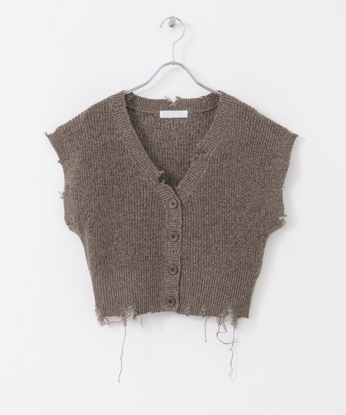 SENSE OF PLACE by URBAN RESEARCH(センスオブプレイスバイアーバンリサーチ)の「ダメージニットベスト(ベスト・レディース・ブラウン/キャメル/ブルー・ONE)」の11枚目の写真