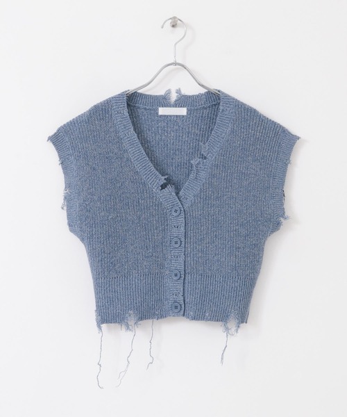 SENSE OF PLACE by URBAN RESEARCH(センスオブプレイスバイアーバンリサーチ)の「ダメージニットベスト(ベスト・レディース・ブラウン/キャメル/ブルー・ONE)」の10枚目の写真