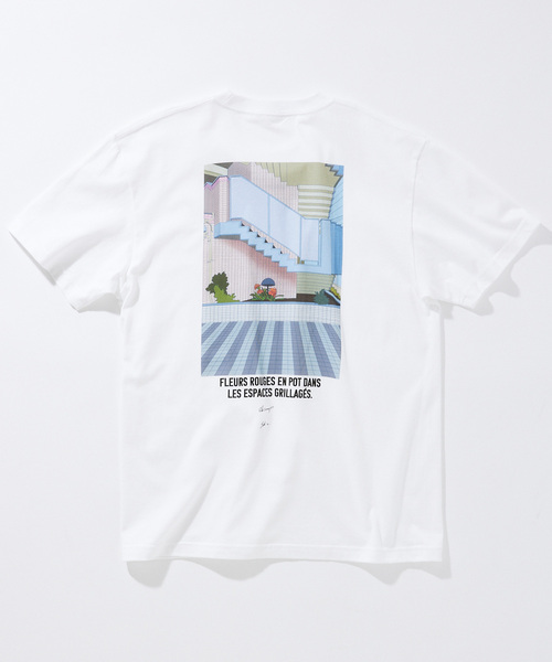 SKIN(スキン)の「skin × Ana Popescu / SAMEDI プリントTシャツ(Tシャツ/カットソー・メンズ・ホワイト/ピンク・MEDIUM/LARGE)」の2枚目の写真